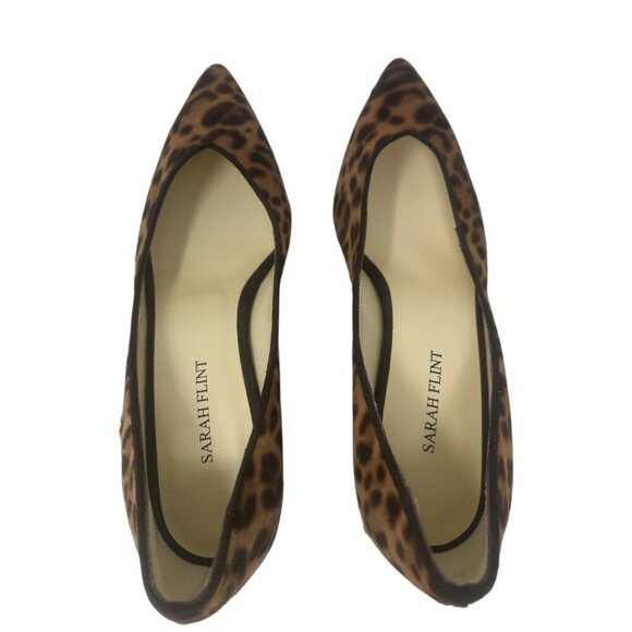 New Sarah Flint Perfect Emma Chocolate Leopard Haircalf Pointed Toe 50mm Pumps 8 - Picture 6 of 15